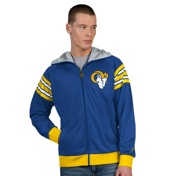 Men's Pro Player Royal/Gold Los Angeles Rams Helmet Full-Zip Hooded Track Jacket