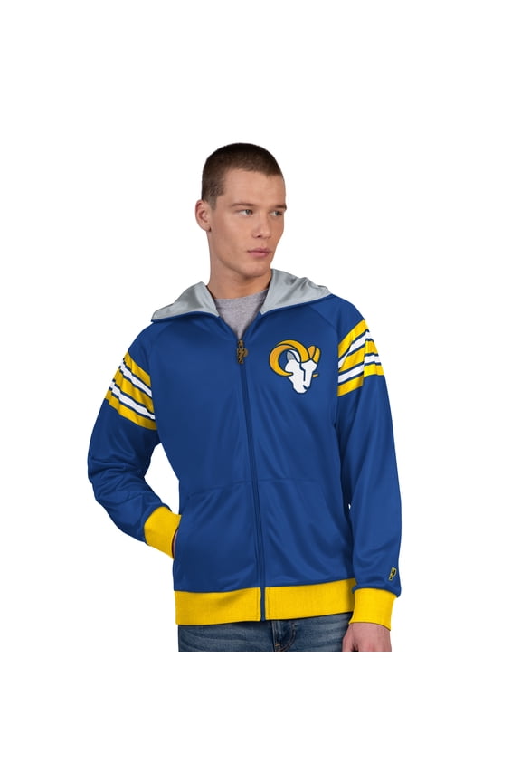 Men's Pro Player Royal/Gold Los Angeles Rams Helmet Full-Zip Hooded Track Jacket