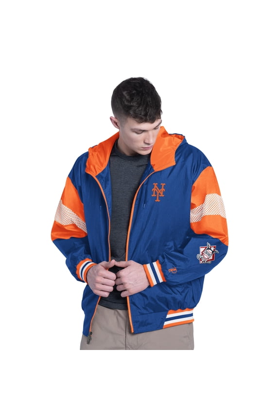 Men's Pro Player Royal/Orange New York Mets Legacy Lightweight Full Zip Hooded Jacket