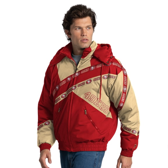 Men's Pro Player Scarlet San Francisco 49ers Double Tape Full-Zip Jacket with Detachable Hood