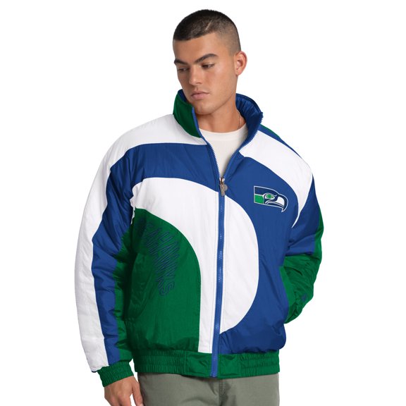 Men's Pro Player White Seattle Seahawks Wave Full-Zip Jacket