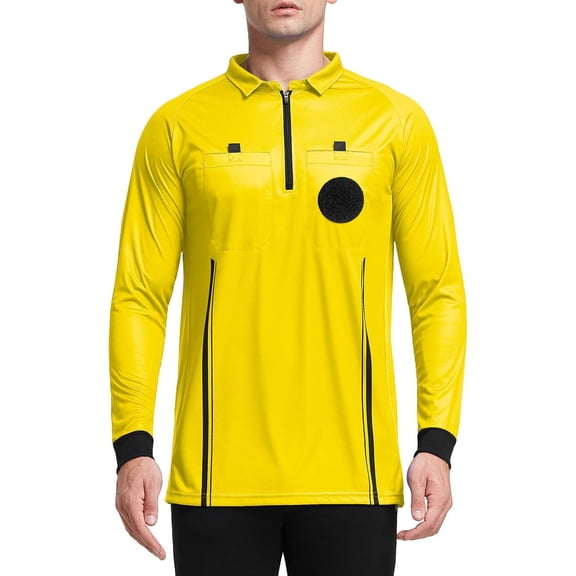 Men's Pro Soccer Referee Jersey Long Sleeve Ref Shirt