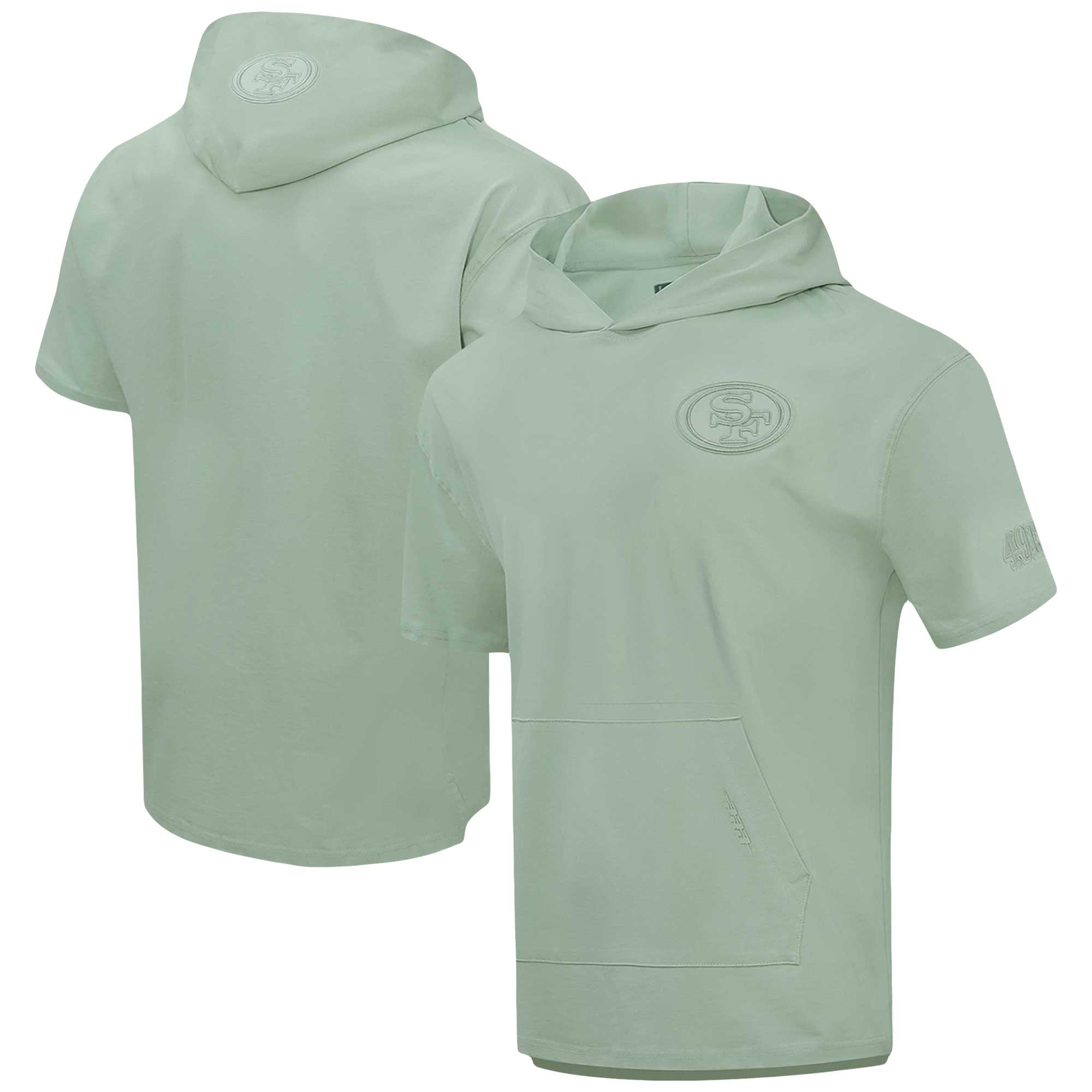 Men's Pro Standard Light Green San Francisco 49ers Neutrals Short Sleeve  Pullover Hoodie