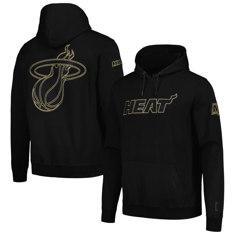 Men s Pro Standard Miami Heat Black Gold Pullover Hoodie