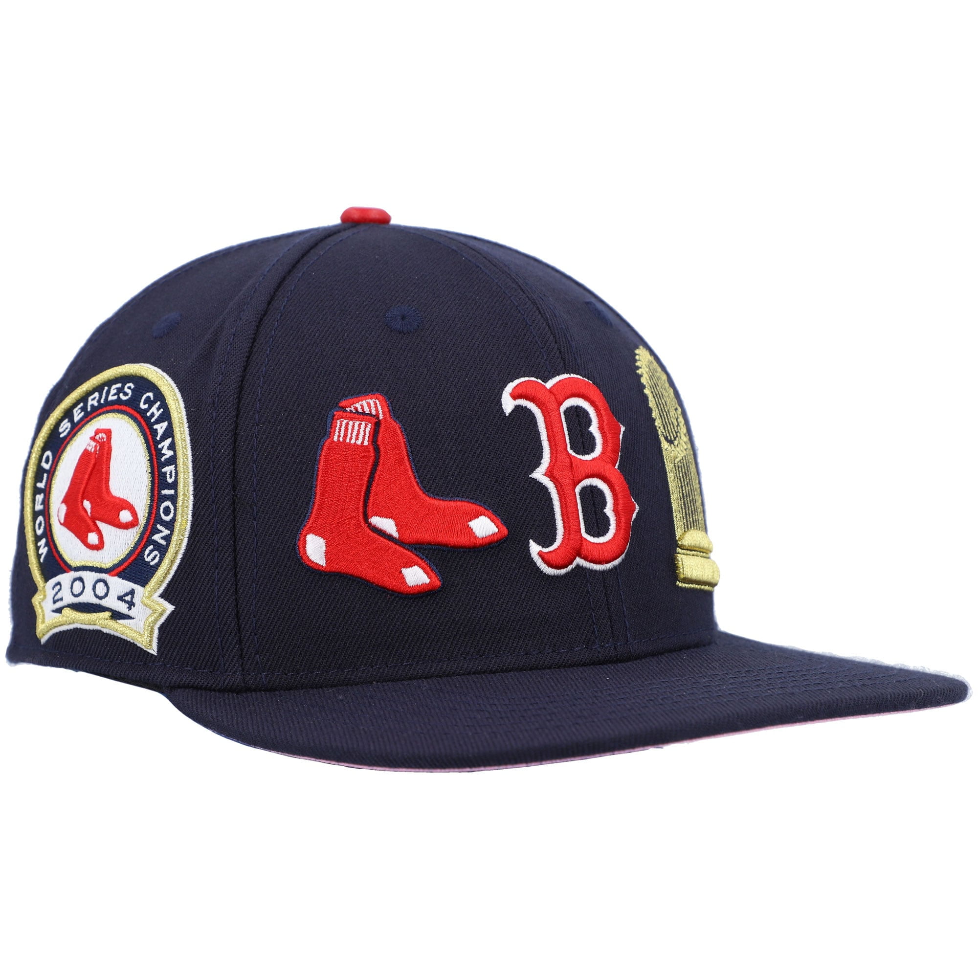Men\'s Pro Standard Navy Boston Red Sox Double City Pink Undervisor Snapback  Hat - OSFA
