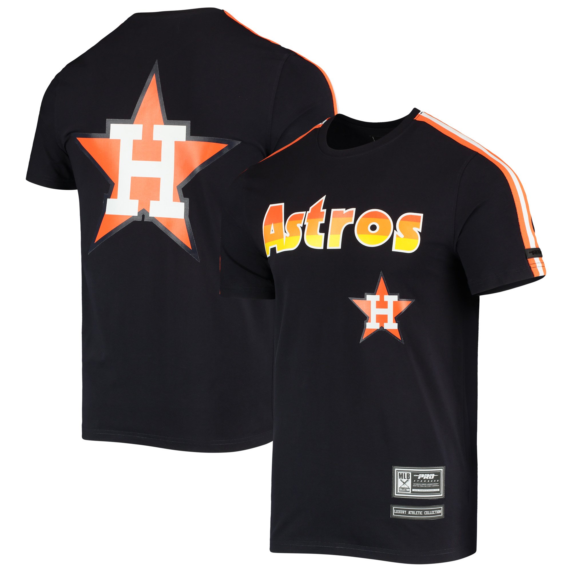Men's Pro Standard Navy/Orange Houston Astros Taping TShirt