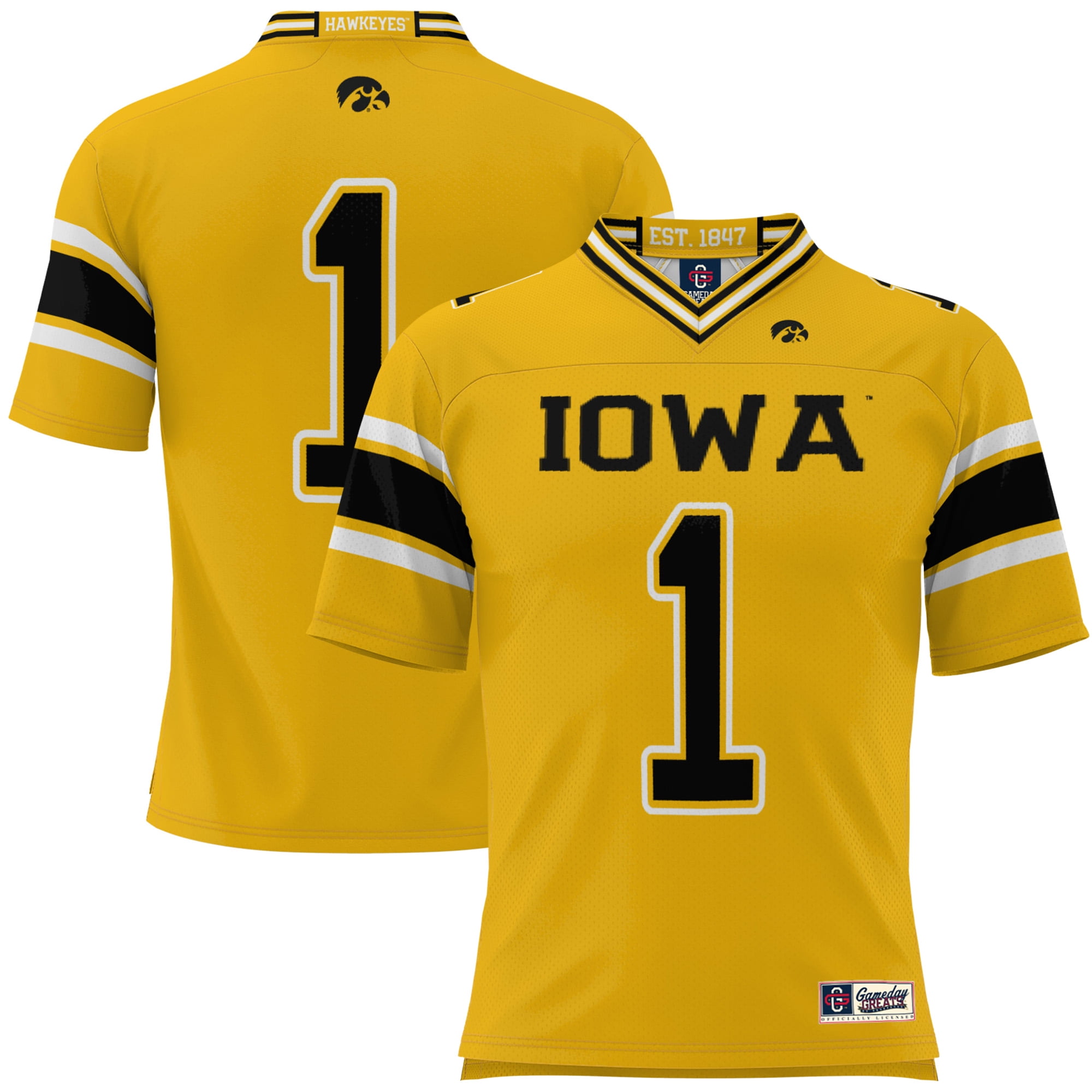 Men's ProSphere 1 Gold Iowa Hawkeyes Football Jersey