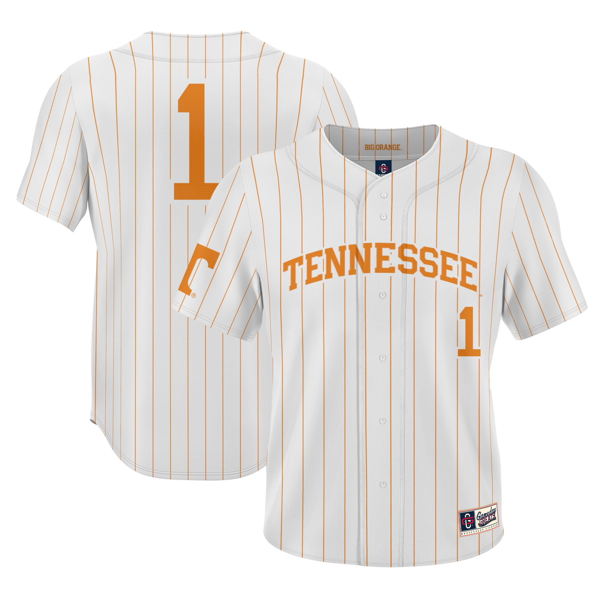 Men's ProSphere 1 White Tennessee Volunteers Baseball Jersey