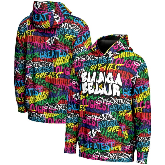 Men's ProSphere Black Bianca Belair Graffiti Pullover Hoodie