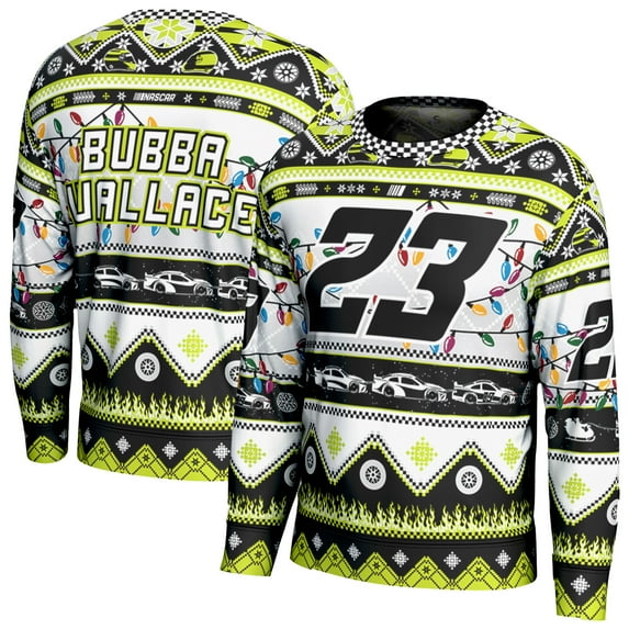 Men's ProSphere Black Bubba Wallace Holiday Sweater