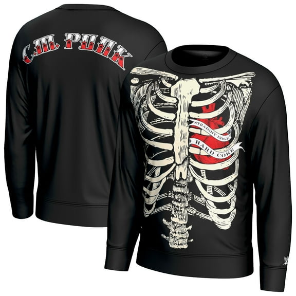 Men's ProSphere Black CM Punk Ribcage Pullover Sweatshirt