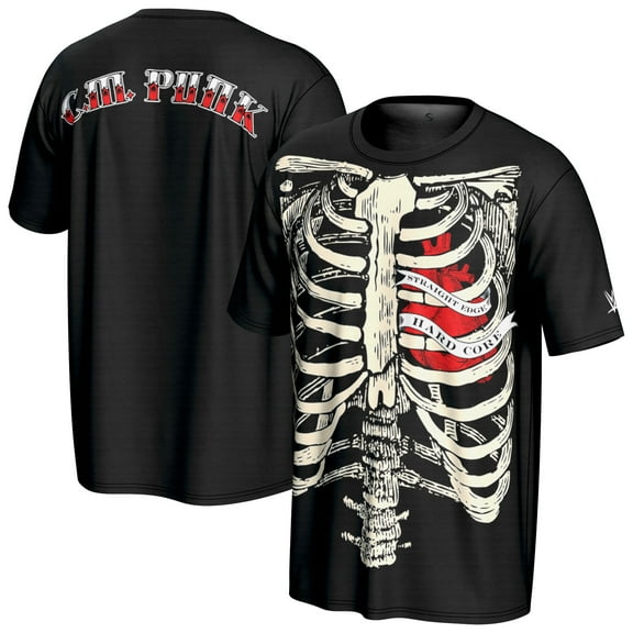 Men's ProSphere Black CM Punk Ribcage T-Shirt
