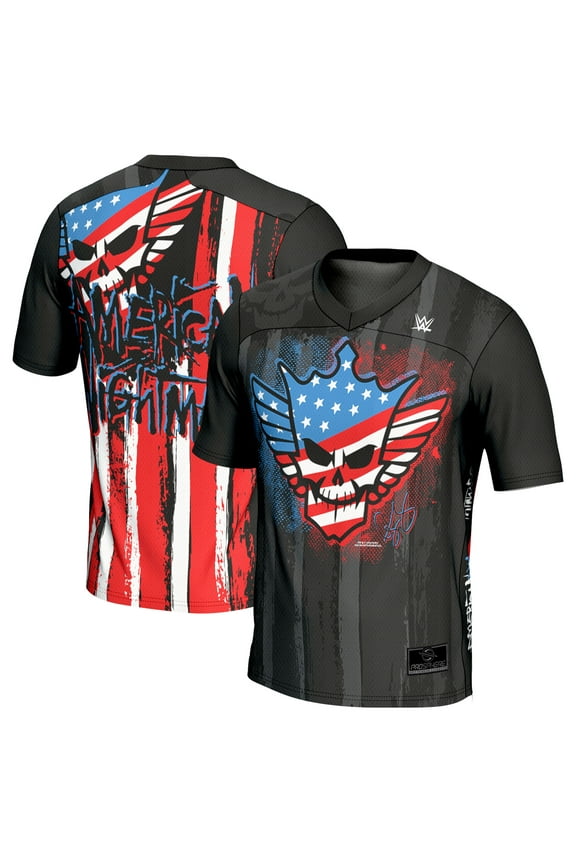 Men's ProSphere Black Cody Rhodes American Nightmare Flag Football Fashion Jersey