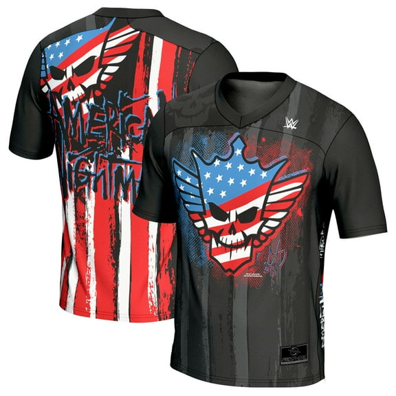 Men's ProSphere Black Cody Rhodes American Nightmare Flag Football Fashion Jersey