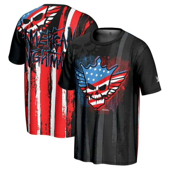 Men's ProSphere Black Cody Rhodes American Nightmare Flag T-Shirt