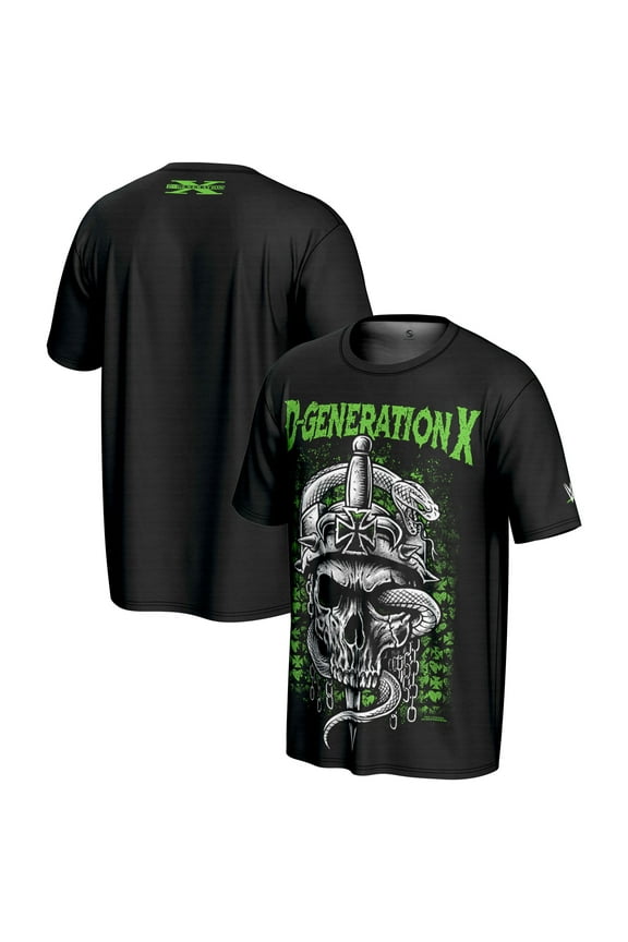 Men's ProSphere Black D-Generation X Skull T-Shirt
