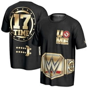 Mens ProSphere Black John Cena 17x Title Belt T-Shirt