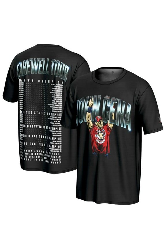 Men's ProSphere Black John Cena Farewell Tour 2025 T-Shirt