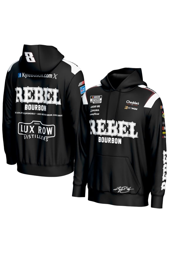 Men's ProSphere Black Kyle Busch Rebel Bourbon Hoodie