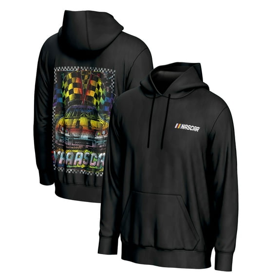 Men's ProSphere Black NASCAR All Over Pride Pullover Hoodie