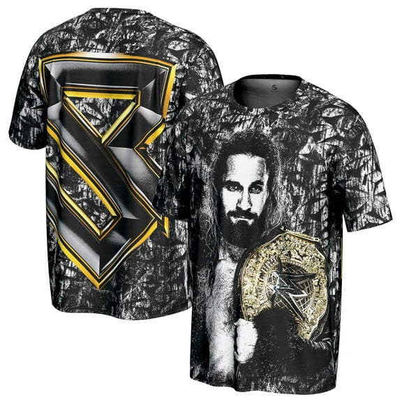 Men's ProSphere Black Seth Rollins World Heavyweight Champion T-Shirt