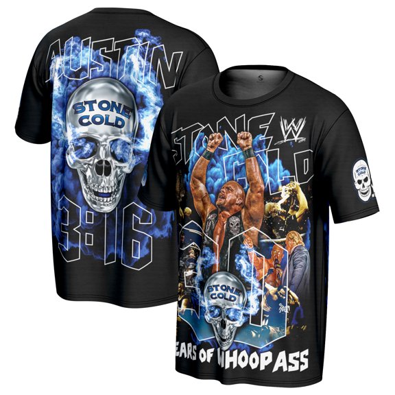 Men's ProSphere Black "Stone Cold" Steve Austin 30th Anniversary T-Shirt