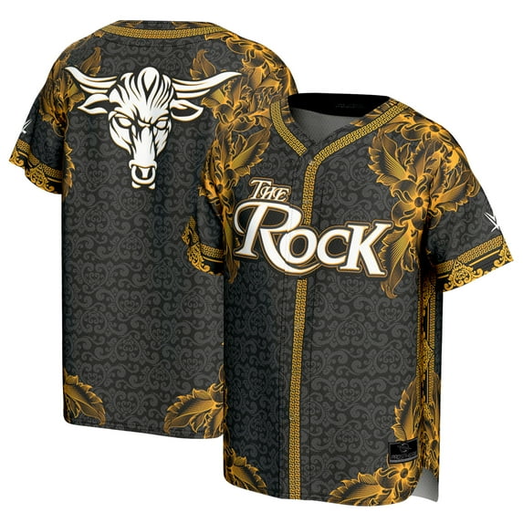 Men's ProSphere Black The Rock Golden Paisley Baseball Fashion Jersey