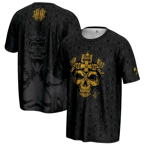 Men's ProSphere Black Triple H Gold Skull King T-Shirt