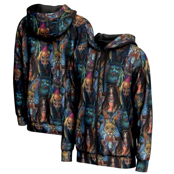 Men's ProSphere Black Wyatt Sicks Allover Print Full-Zip Hoodie