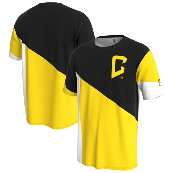 Men's ProSphere Black/Yellow Columbus Crew Patchwork T-Shirt