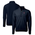 thumbnail image 1 of Men's Cutter & Buck Navy Memphis Redbirds Big & Tall Cascade Eco Sherpa Fleece Quarter-Zip Pullover Jacket, 1 of 3