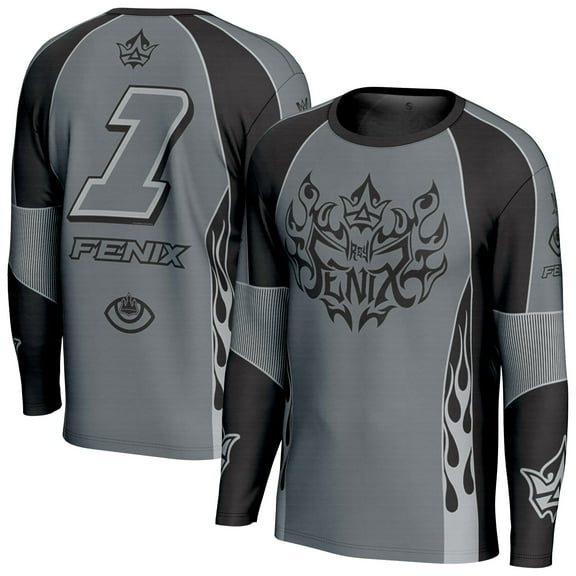 Men's ProSphere Gray/Black Rey Fenix Motocross Long Sleeve Jersey