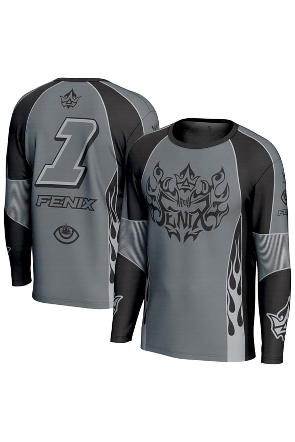 Men's ProSphere Gray/Black Rey Fenix Motocross Long Sleeve Jersey