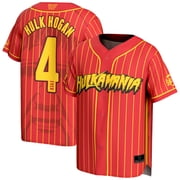 Mens ProSphere Red Hulk Hogan Hulkamania Full-Button Baseball Jersey