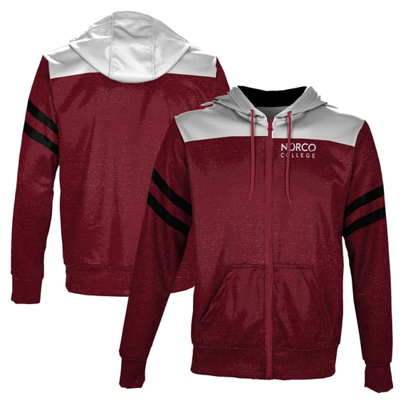 Men's ProSphere Red Norco College Mustangs Full-Zip Hoodie