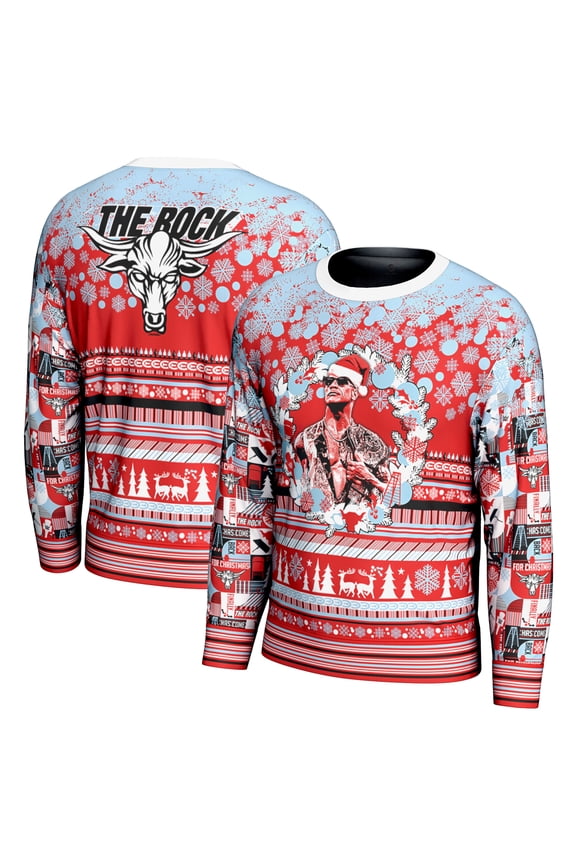 Men's ProSphere Red The Rock Holiday Sweater