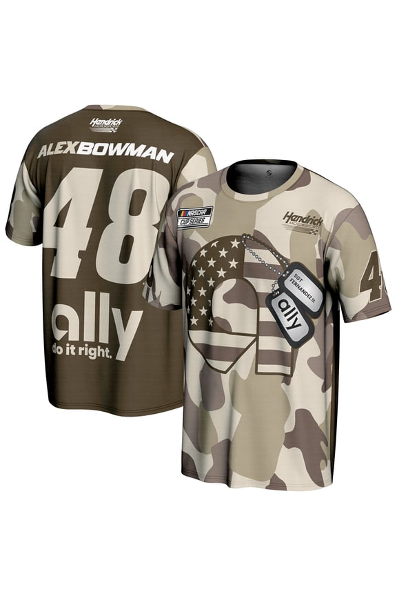Men's ProSphere Tan Alex Bowman Ally Patriotic T-Shirt