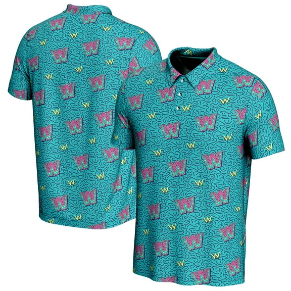 Men's ProSphere Teal WWE 90s Polo