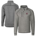 thumbnail image 1 of Men's Cutter & Buck Heather Gray Memphis Redbirds Big & Tall Mainsail Sweater-Knit Half-Zip Pullover Jacket, 1 of 3