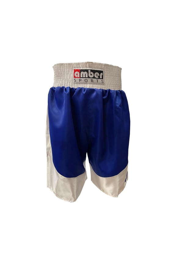 Men's Professional Boxing Shorts, Ultra Lightweight, and Durable - Ideal for Boxing, MMA, Muay Thai, Kickboxing, and Fitness Training, Blue/White, Medium