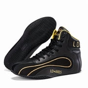 Mens & Professional Boxing & Wrestling Shoes - Heavy-Duty Lightweight Training Boots with Lace-Up Closure & Non-Slip Rubber Sole - All-Season Gym, Sparring, Competition Sneakers