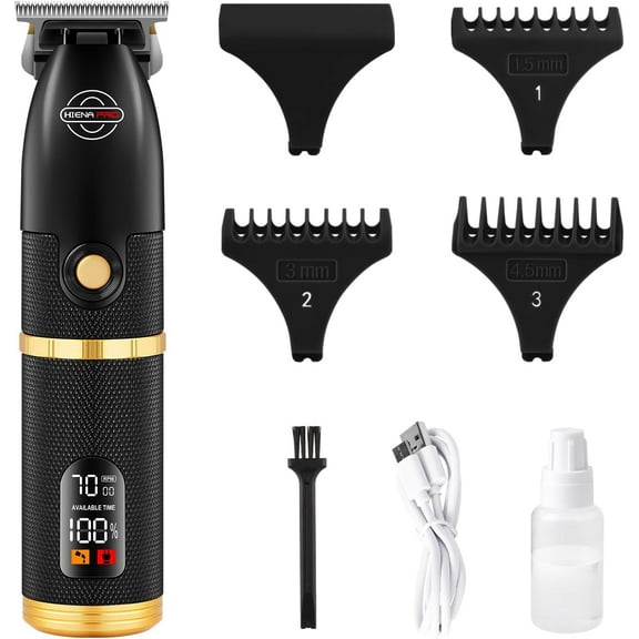 Men's Professional Hair Clipper - Cordless and LED Display Trimmer, Barber Hair Clipper, Skin-Friendly for Men's Grooming, with Travel Case (Black)