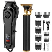 Obacre Men's Hair Clippers Kit with Corded & Cordless Operation, Adjustable Blade Barber Clippers and Rechargeable Beard Trimmer for Home Haircuts
