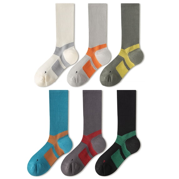 Men's Professional Mid-Calf Basketball Socks - Thick Sports Socks for Running & Outdoor Activities (One Size, 5 Pairs)