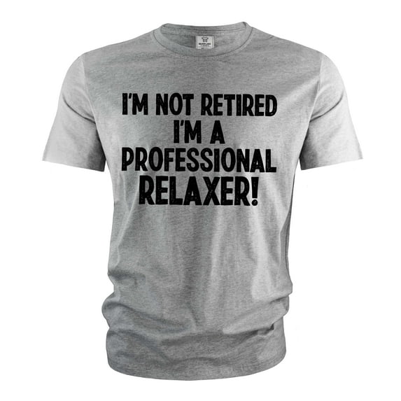Men's Professional Relaxer Shirt Retiree Gifts Funny Retirement Joke Tee Shirt For Him Her Unisex (Medium Grey)