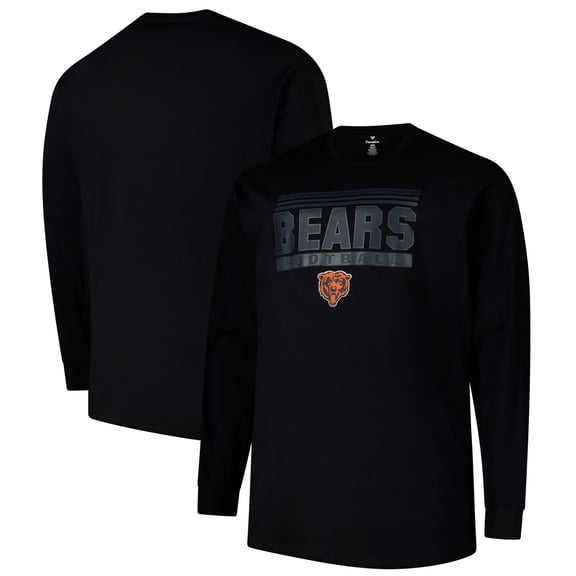Men's Profile Black Chicago Bears Big & Tall Pop Long Sleeve T-Shirt