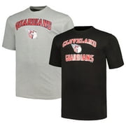 Men's Profile Black/Heather Gray Cleveland Guardians Big & Tall T-Shirt Combo Pack