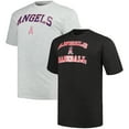 thumbnail image 1 of Men's Profile Black/Heather Gray Los Angeles Angels Big & Tall T-Shirt Combo Pack, 1 of 5
