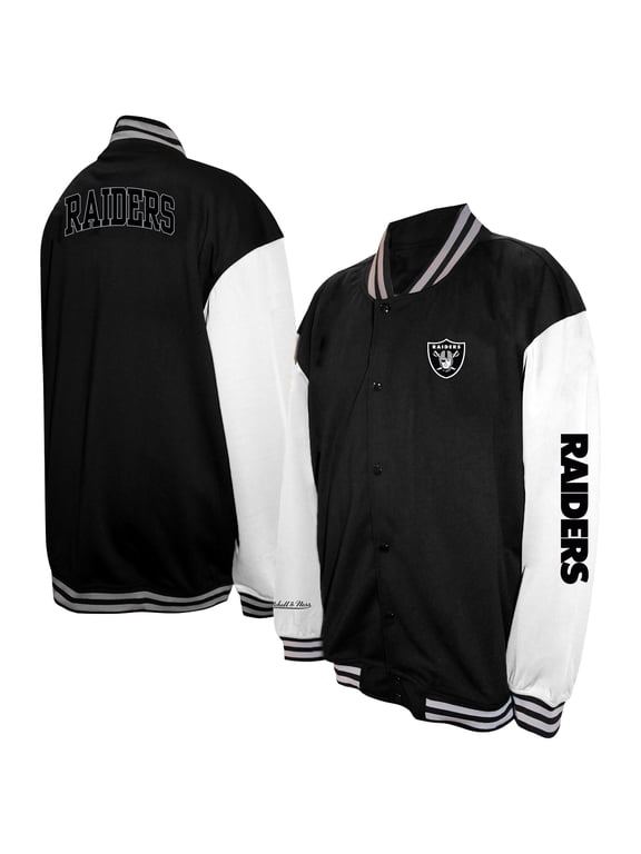 Men's Profile Black Las Vegas Raiders Big & Tall Full-Snap Varsity Jacket