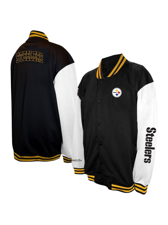 Men's Profile Black Pittsburgh Steelers Big & Tall Full-Snap Varsity Jacket
